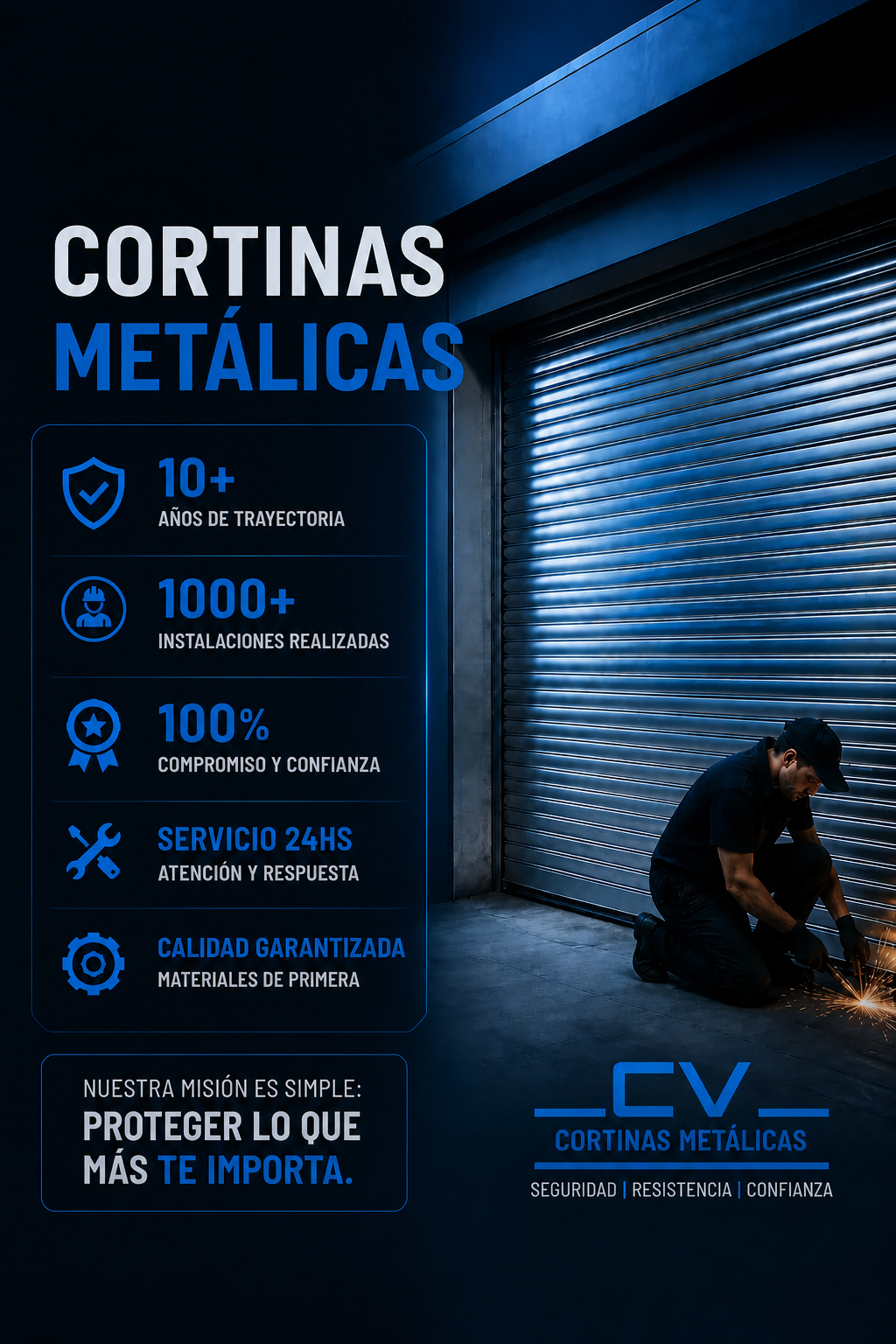 Instalación profesional de cortinas metálicas CV